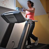 Running on treadmill