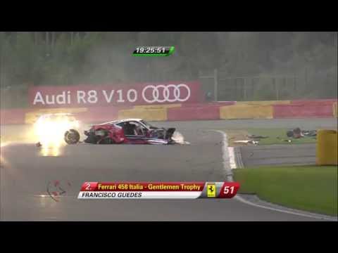 Spa 24h 2014, Massive crash between 2 Ferrari's (Aftermath)