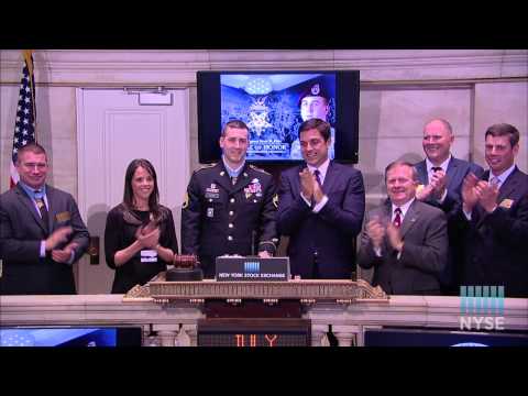 Medal Of Honor Recipient Former U.S. Army Staff Sgt. Ryan M. Pitts Rings The Closing Bell