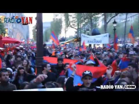 French Armenians commemorate Armenian Genocide victims in Paris - 24 April 2012