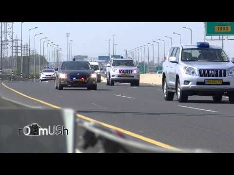 Israeli Chief Of Police and some Israeli government VIP mini motorcades.