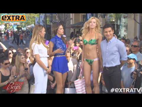 Alessandra Ambrosio & Candice Swanepoel on Extra TV with Mario Lopez