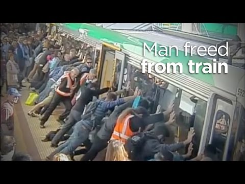 People power frees man trapped by Perth train