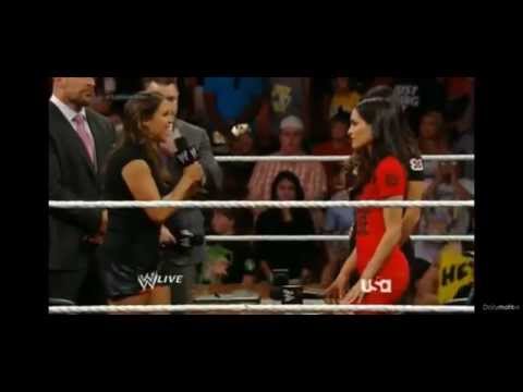 Stephanie Mcmahon Pedigrees The Bella Twins WWE Raw August 4, 2014