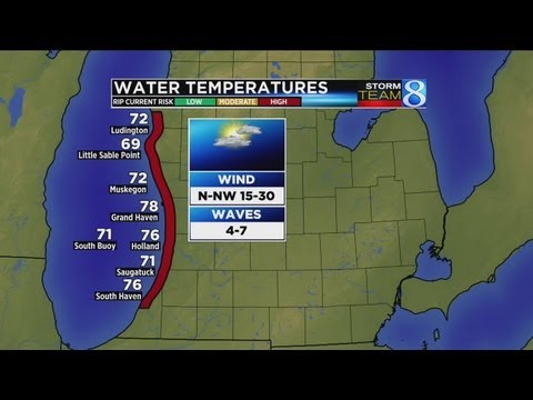 Rip Current Warning along Lake Michigan