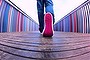 I took this photo on my Gopro camera , I sat it on the ground & walked past in my pink soled shoes , it's on a new board walk built on the Montrose Bay shore line that once was pretty much waste land but has now been turned into a family friendly park & fantastic boardwalk , it's a great way to spend a lazy sunny afternoon walking & talking & enjoying a great  coffee  , it will change the colour of your day. Kelvin Ball