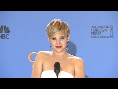 Jennifer Lawrence Charms in the Golden Globes Press Room!