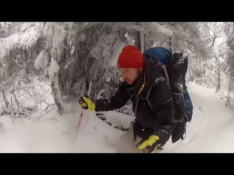 Winter Solo on Vermont's Long Trail hiking with dog