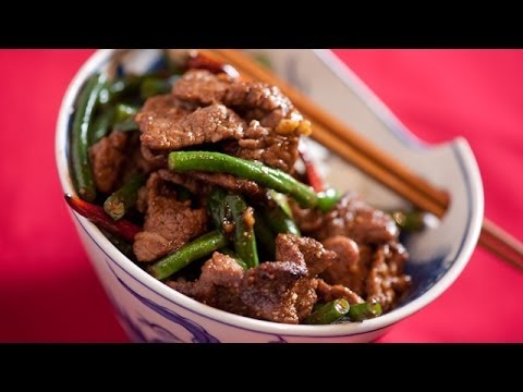 Szechwan Lamb Stir-fry with Cumin, Garlic and Chilies, Served with Rice