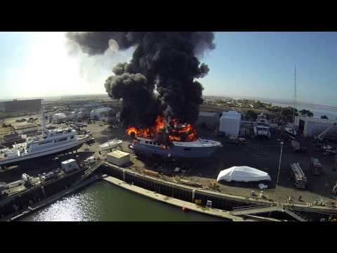 Yacht Fire M/V Polar Bear, San Diego Calif.