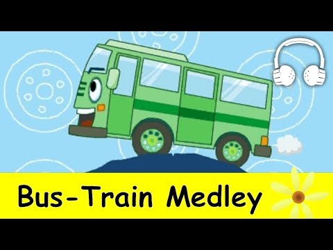 Muffin Songs - Bus Train Medley |  Nursery Rhymes Collection | Wheels on the Bus,