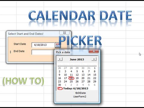 Excel VBA USERFORMS #25 Date Picker Calendar revealed! Loop through Userforms and Controls  Example