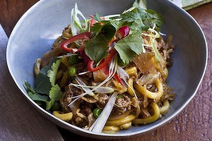 Chow mein-style pork