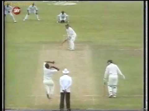 Most unplayable over of fast bowling on a green pitch - Courtney Walsh 1995