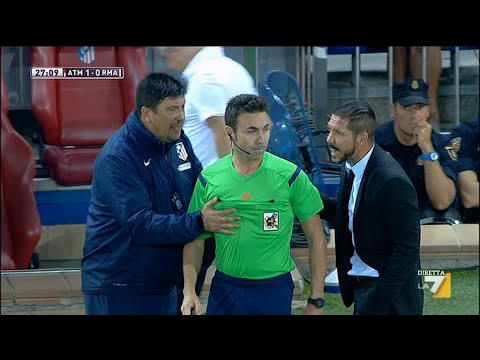 Diego Simeone red card Atletico Madrid vs Real Madrid 1-0 SuperCopa Espana 2014