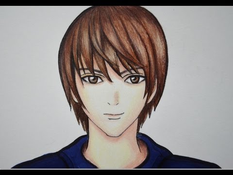 COMO DIBUJAR A LIGHT YAGAMI (DEL ANIME DEATH NOTE)