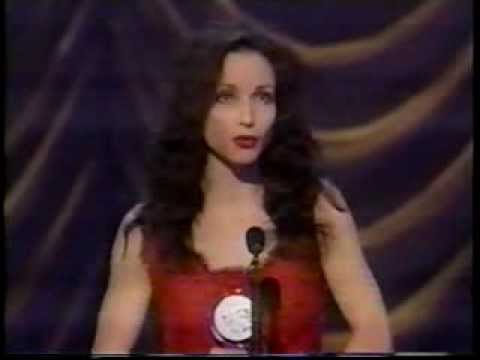 Bebe Neuwirth wins 1997 Tony Award for Best Actress in a Musical