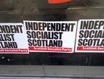 A fly poster for the Scottish Socialist Party.