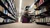 Student studying in the library