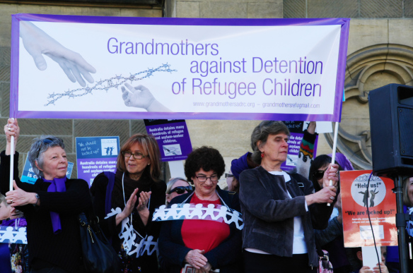 Banner of Grandmothers against ...