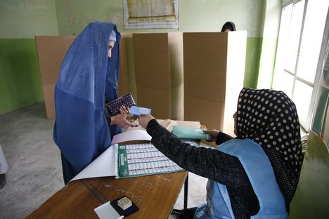 File - Millions of Afghan women and men cast their ballots in Presidential and Provincial Council elections on 5 April, 2014, in an important step forward in their country’s first democratic transition of power.