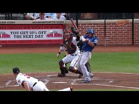 Andrus takes first on catcher's interference