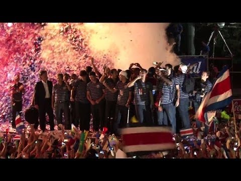 Costa Rica holds carnival to welcome World Cup team home