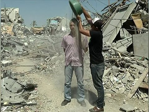 Raw: Bucket Challenge Twist in Mideast Conflict