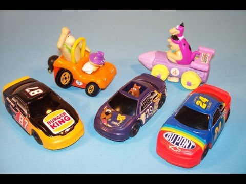 1997 BURGER KING CARTOON NETWORK WACKY RACING TEAM SET OF 5 KIDS MEAL TOY REVIEW