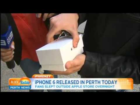 First person to buy iPhone in Perth drops it on camera