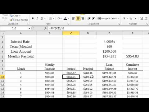 Calculating Mortgage and APR in Excel 2010