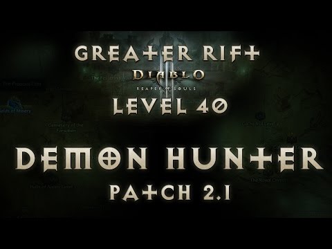 Diablo 3 Reaper of Souls Physical Demon Hunter Greater Rift Level 40 (Solo) Patch 2.1 EU Live