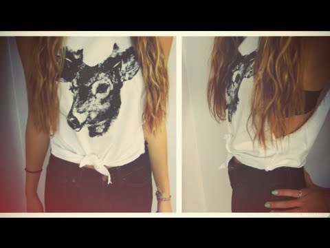 DIY: Tied Crop Top T-Shirt Reconstruction