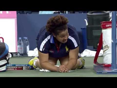 U.S. Open Ball Girl Snatches Flying Bag