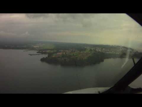 Pilot's eye view landing in Malabo