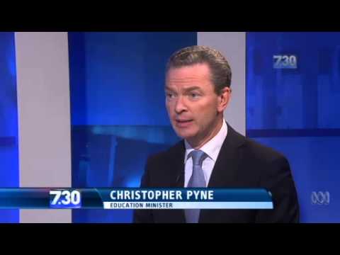 ABC 7.30 Christopher Pyne vs Sarah Ferguson on Education