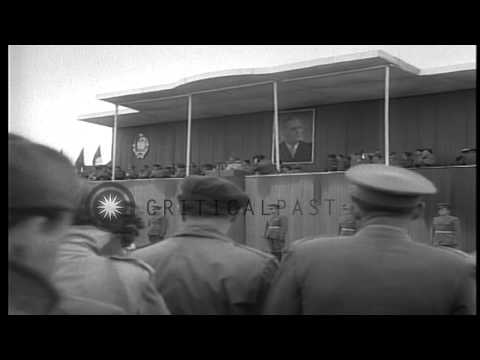 Marshal Tito, President of Socialist Federal Republic of Yugoslavia, reviews troo...HD Stock Footage