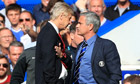 Jose Mourinho (right) has a heated exchange 