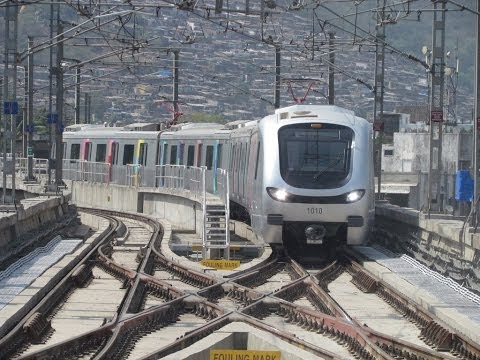 A ride in Mumbai Metro. Ghatkopar to Versova. Interior's and Exterior's views.