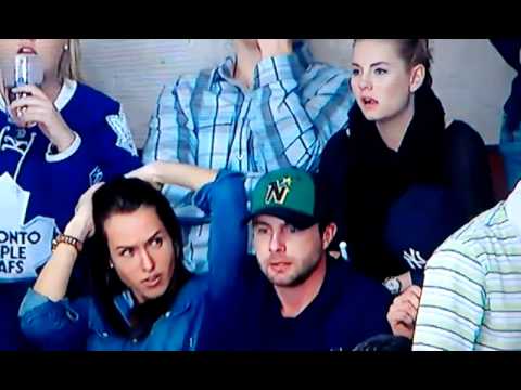 Epic Elisha Cuthbert/James Reimer wife staredown