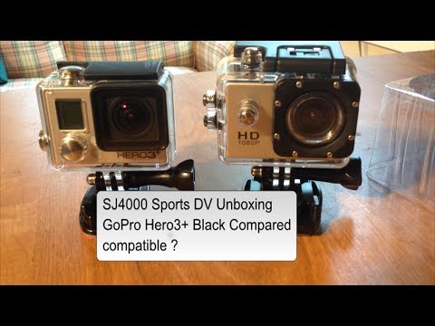 SJ4000 Sports DV unboxing GoPro Hero3 plus black compared Compatible ?