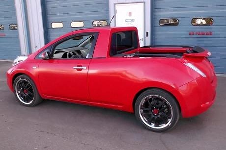 The one-off electric ute is based on Nissan's Leaf hatchback.