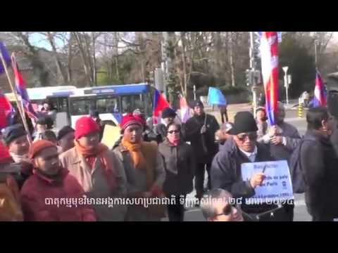 CAMBODIA TV Demonstration in front of UN Geneva Switzerland 28Jan2014