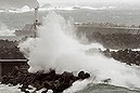 Waves crash as Typhoon Vongfong approaches Japan's main islands in Kuroshio Town, Kochi prefecture, in this photo taken by Kyodo October 12, 2014. Typhoon Vongfong battered the southern Japanese island of Okinawa on Sunday, injuring 31 people and knocking out power before losing intensity and getting downgraded to a tropical storm.  Mandatory credit. REUTERS/Kyodo (JAPAN - Tags: DISASTER ENVIRONMENT)  ATTENTION EDITORS - FOR EDITORIAL USE ONLY. NOT FOR SALE FOR MARKETING OR ADVERTISING CAMPAIGNS. THIS IMAGE HAS BEEN SUPPLIED BY A THIRD PARTY. IT IS DISTRIBUTED, EXACTLY AS RECEIVED BY REUTERS, AS A SERVICE TO CLIENTS. MANDATORY CREDIT. JAPAN OUT. NO COMMERCIAL OR EDITORIAL SALES IN JAPAN. YES