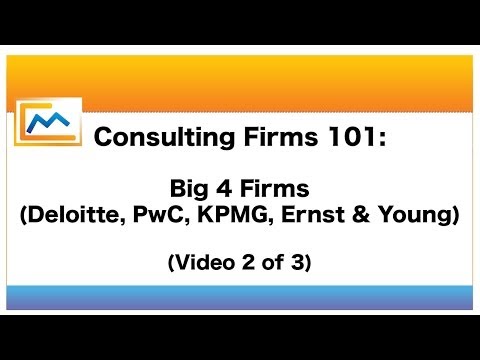 Consulting Firms 101: Big 4 Firms (Deloitte, PwC, KPMG, Ernst & Young) (Video 2 of 3)