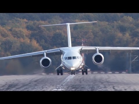 New Antonov! Antonov AN-148 crosswind landing at Düsseldorf