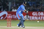 India's Gautam Gambhir prepares to hit a shot during the second one day international cricket match against New Zealand in Jaipur, India, Wednesday, Dec. 1, 2010.