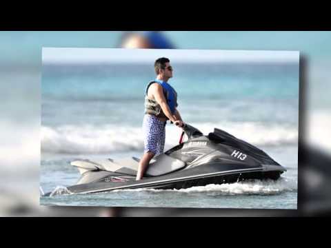 Simon Cowell Jet Skis in Barbados for Christmas Celebrity Chat