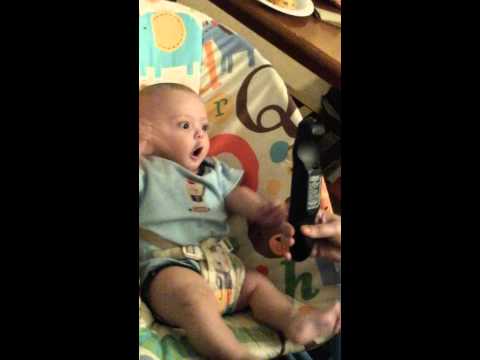 Silly Baby Boy goes crazy over a remote control