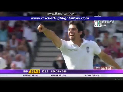 Alastair Cook's First wicket in Test Cricket History from India vs England 2014